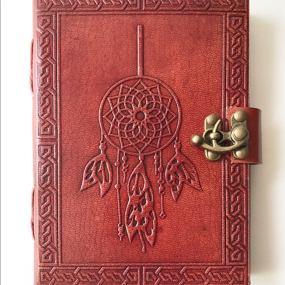 Dreamcatcher Genuine leather journal diary sketchbook.Handcrafted in India.